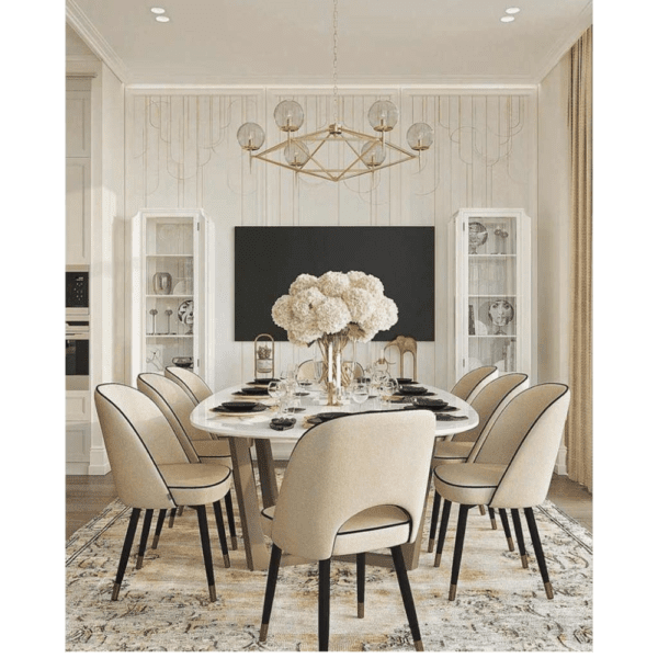 Dining Room 9 Pieces - White & Beige - ID.STOR.2